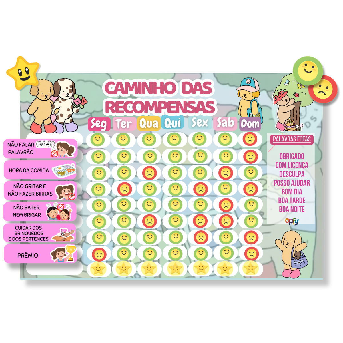 Quadro De Tarefas E Incentivo Infantil Bobbie Goods - Opfy