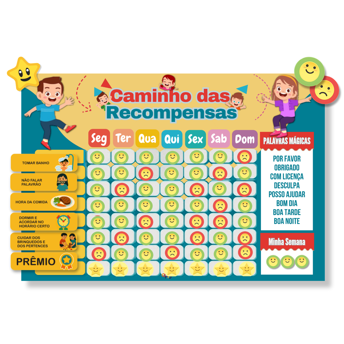 Quadro Comportamento Infantil Personalizado - Regras