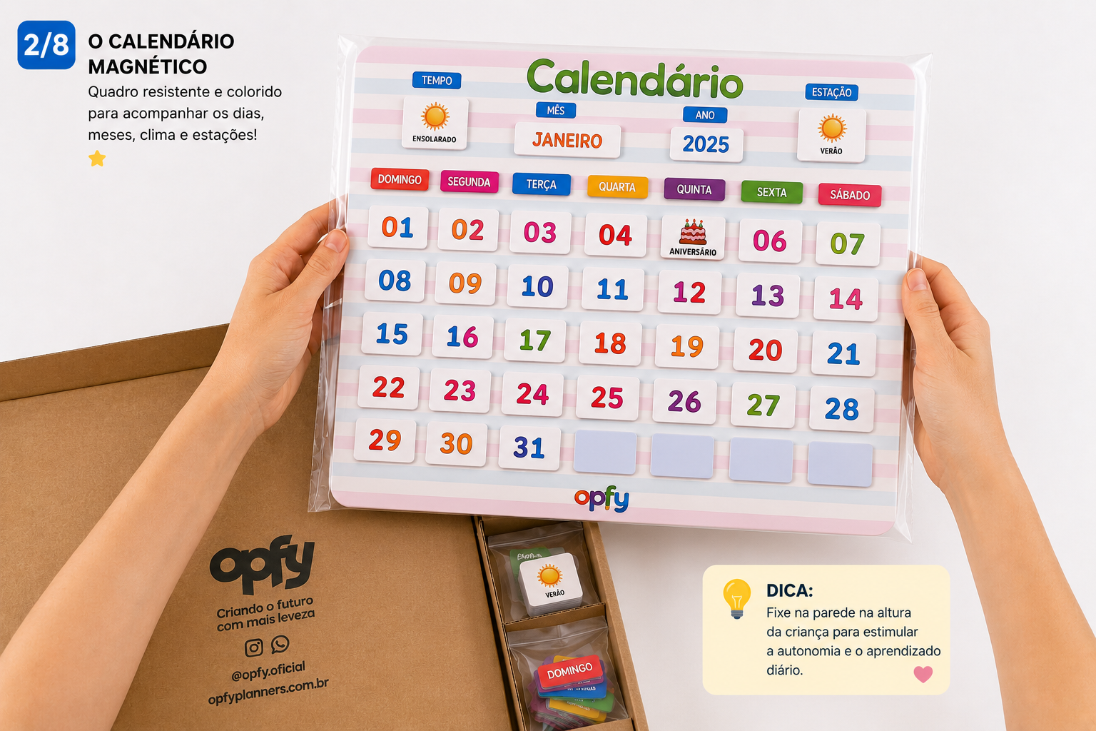 Quadro Educativo Infantil Calendário Interativo