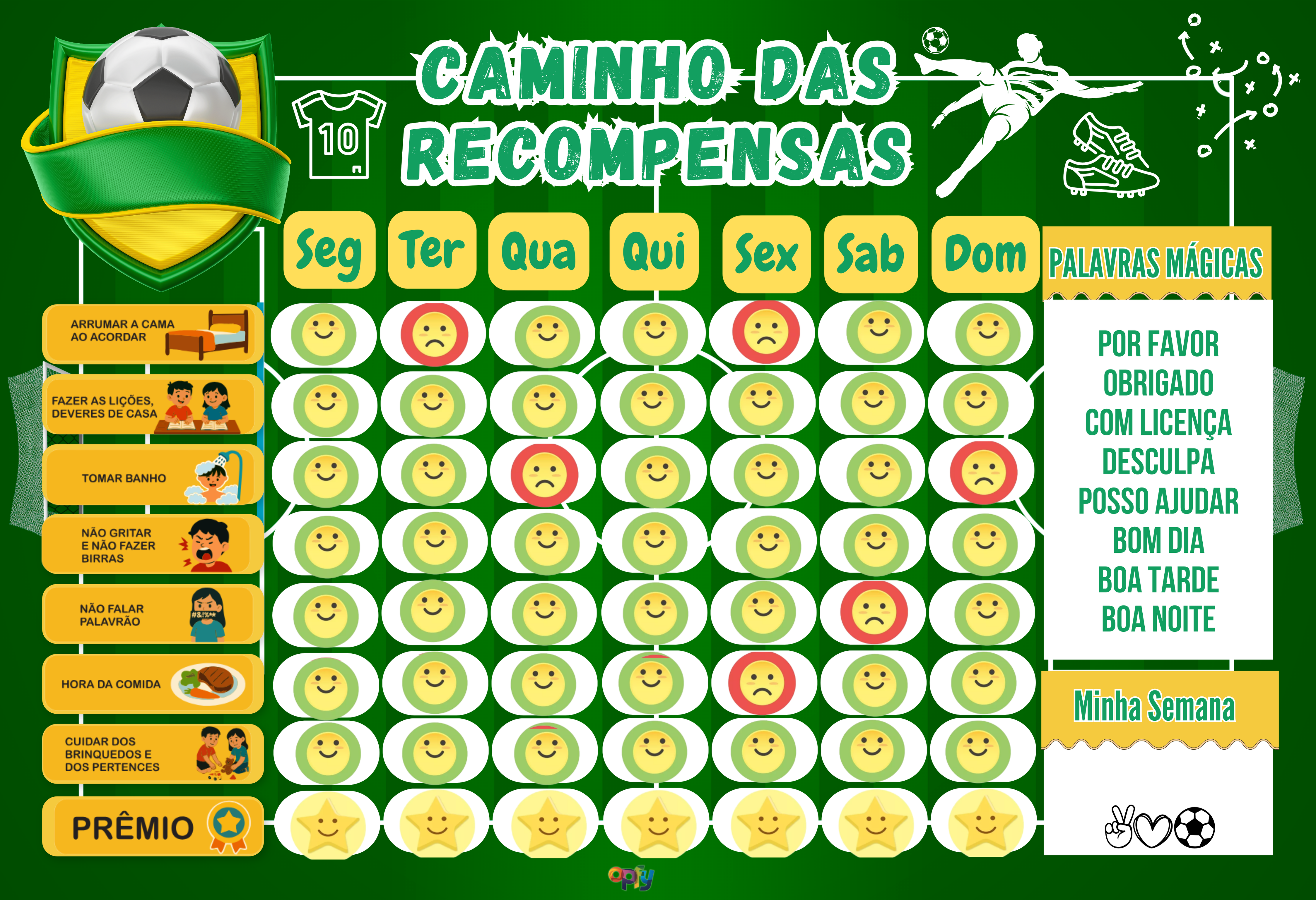 Quadro De Rotina Infantil Tema Futebol De Parede