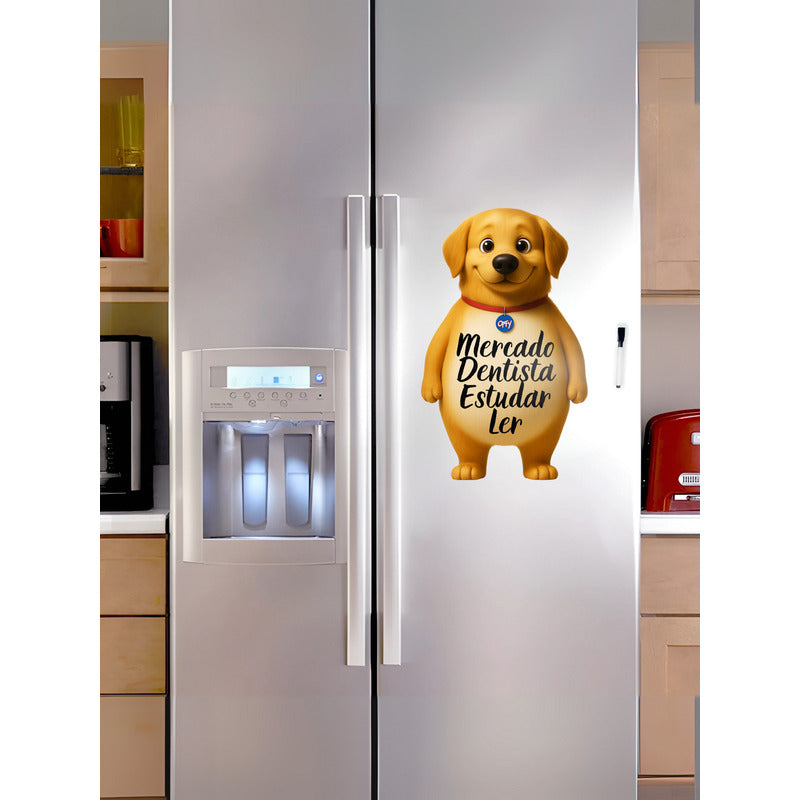 Ímã De Geladeira Golden Retriever Grande (a3) - Lousa Magn.