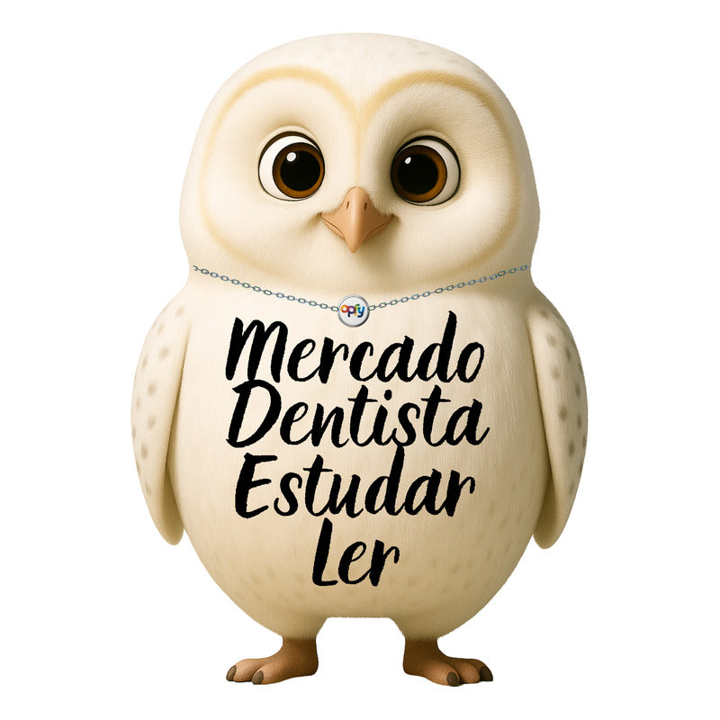 Ímã De Geladeira Coruja Branca Grande (a3) - Lousa Magn.