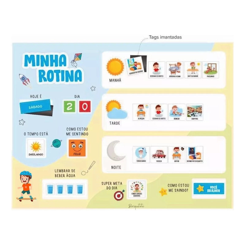 Quadro Educativo Infantil - Minha Rotina