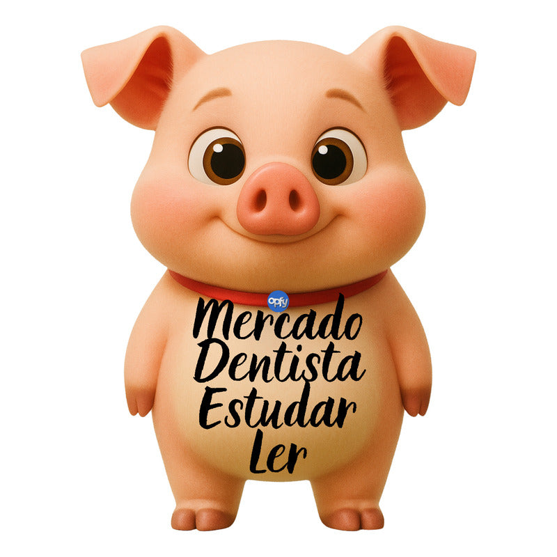 Ímã De Geladeira Porco Grande (40 X 28 Cm) - Lousa Magn.