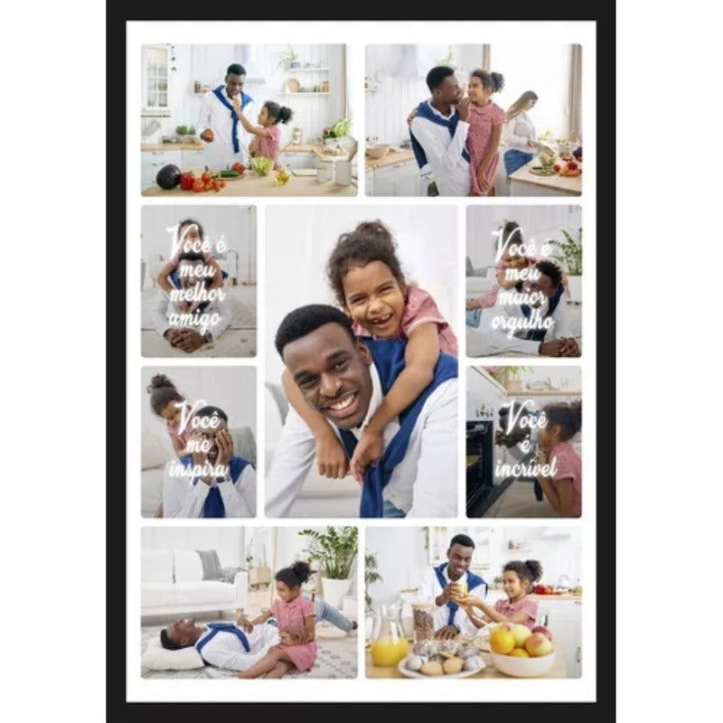 Quadro Personalizado Dia Dos Pais Com Suas Fotos -a3