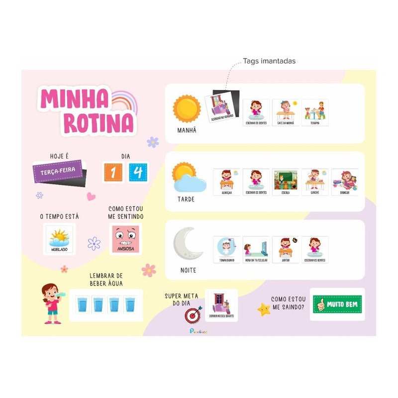 Quadro Educativo Infantil - Minha Rotina