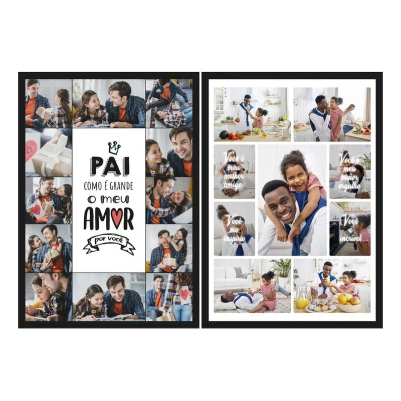 Quadro Personalizado Dia Dos Pais Com Suas Fotos -a3