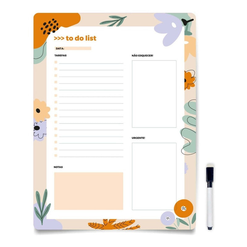 Planner Planejamento Ímã Para Geladeira Imantado Com Caneta