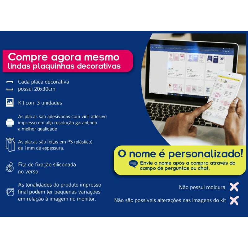 Placa Quadro Decoração Infantil Bebê Nuvem Chuva De Bençãos