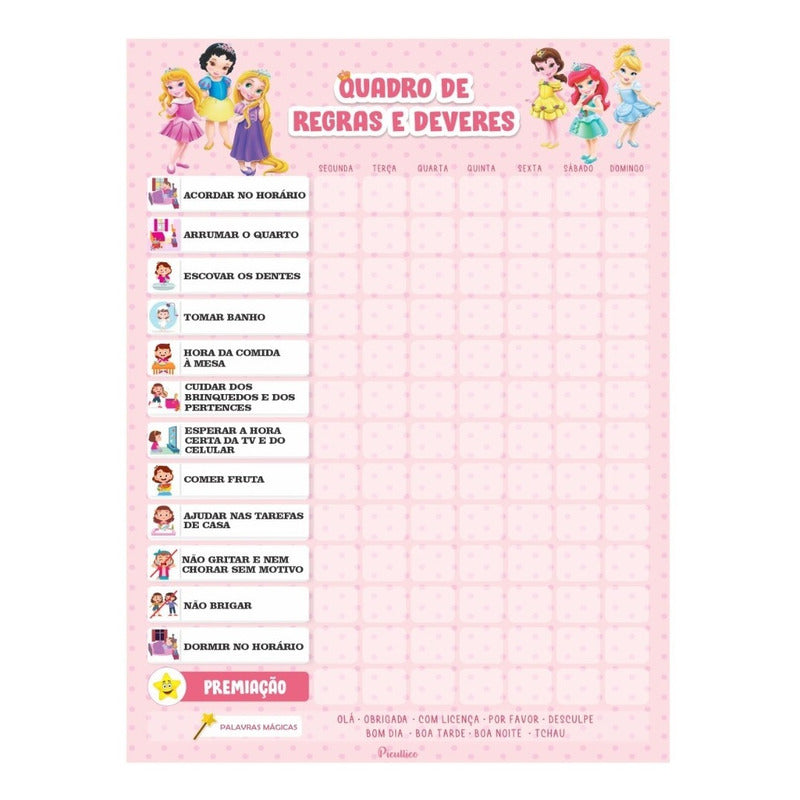 Quadro De Regras Infantil Educativo - Magnetico 24 Regras