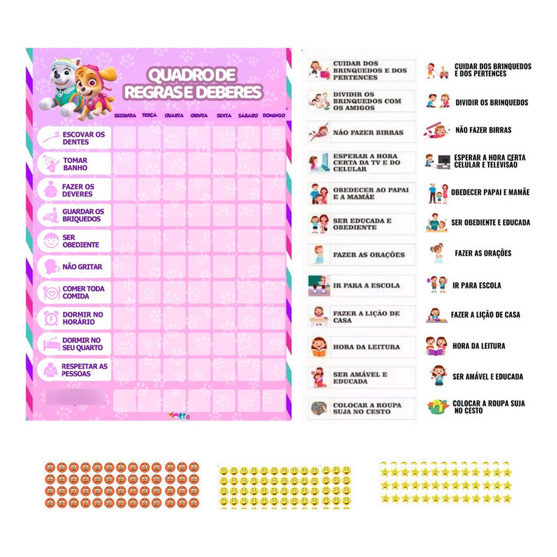 Quadro De Incentivo Infantil P. Canina 24 Regras