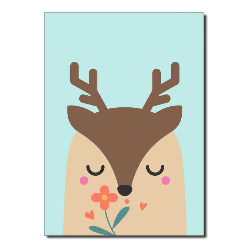 Quadrinhos Decorativos Quarto Do Bebê Animais Cores 6 Peças