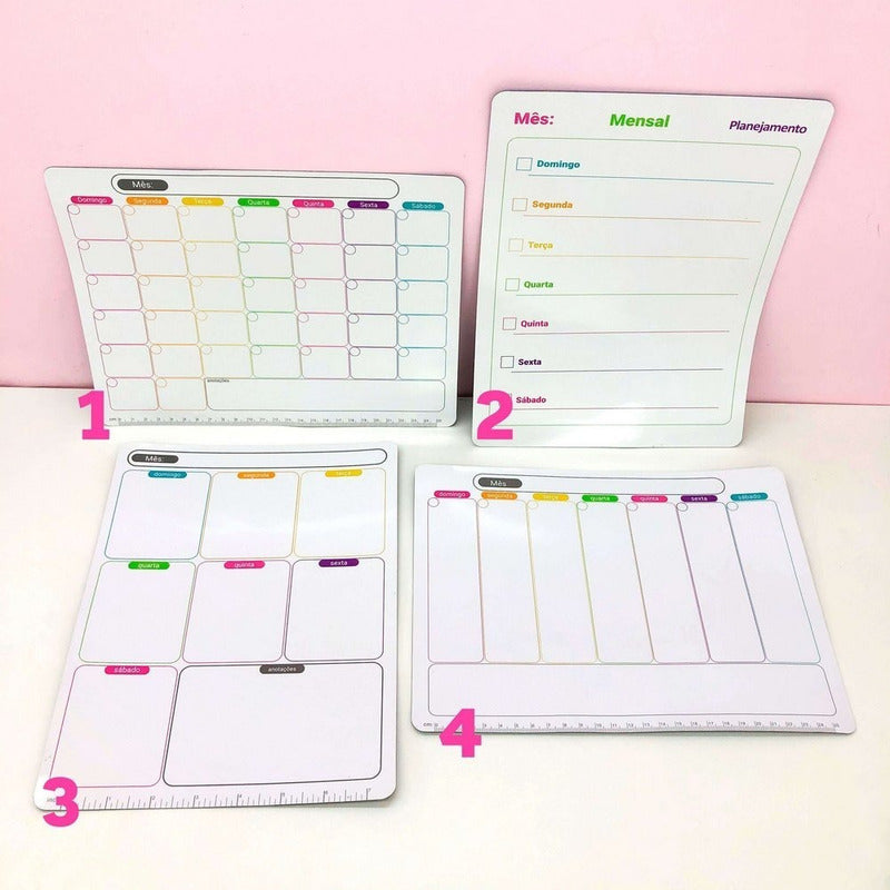Kit 5 Lousa Magnética Planner Imã Geladeira Porta Recados