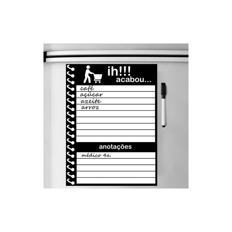 Ímã De Geladeira Planner Lista De Compras Mercado Recados