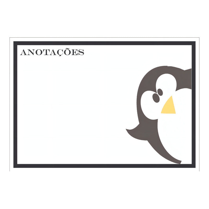 Lousa Magnética Geladeira A4 Pg01 Cor Branco Pinguim