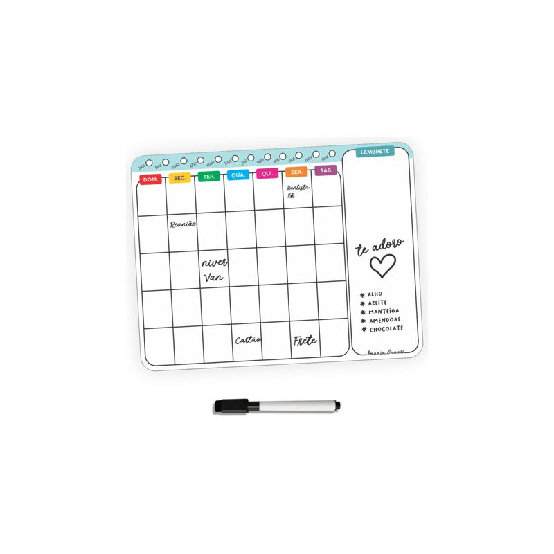 Lousa Magnética Imã De Geladeira Grande Porta Recados Calendário