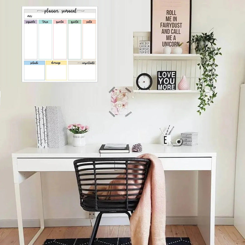 Quadro Lousa Magnética Planner Imã Planejamento Porta Recado