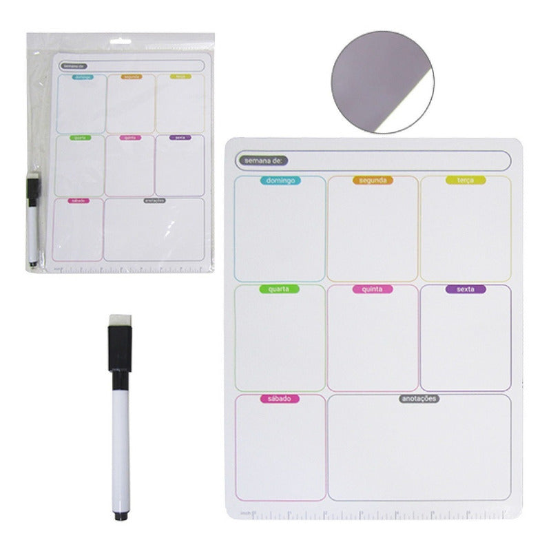 Kit 5 Lousa Magnética Planner Imã Geladeira Porta Recados