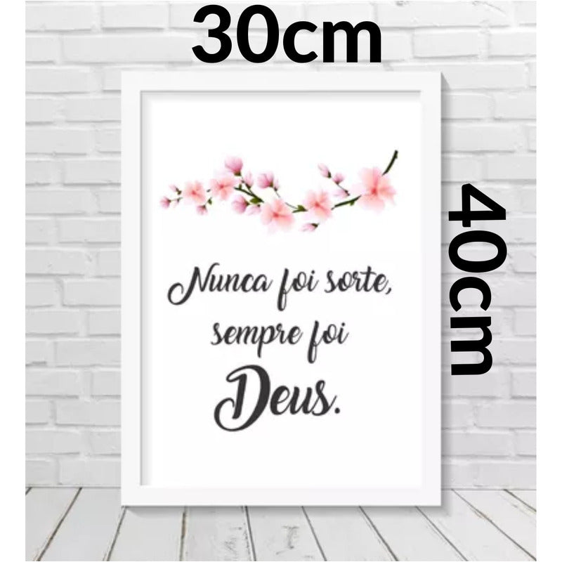 Quadro Nunca Foi Sorte Sempre Foi Deus- Envio Rápido
