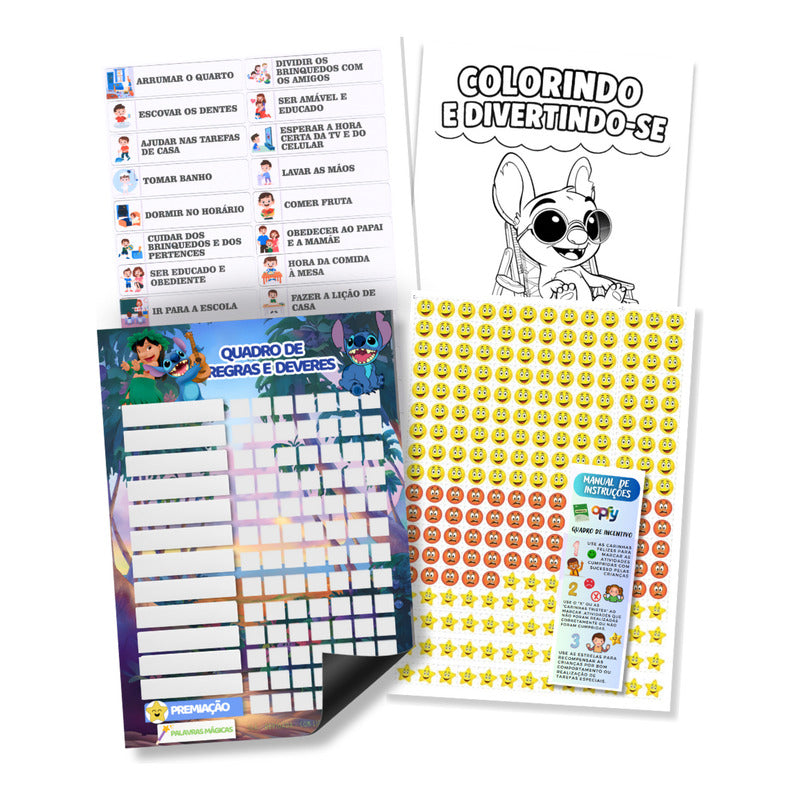 Quadro De Tarefas Infantil (30x40) Meninas - Variados