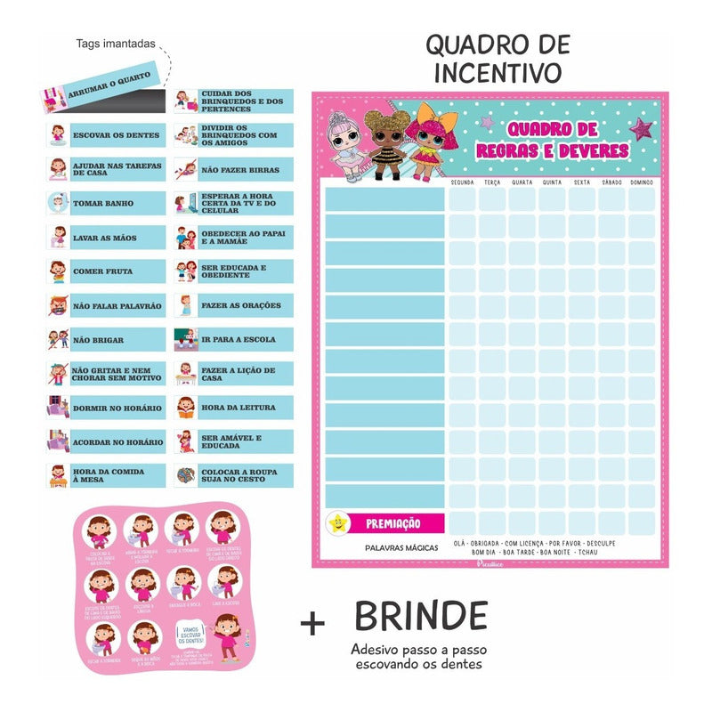 Quadro De Regras Infantil Educativo - Magnetico 24 Regras