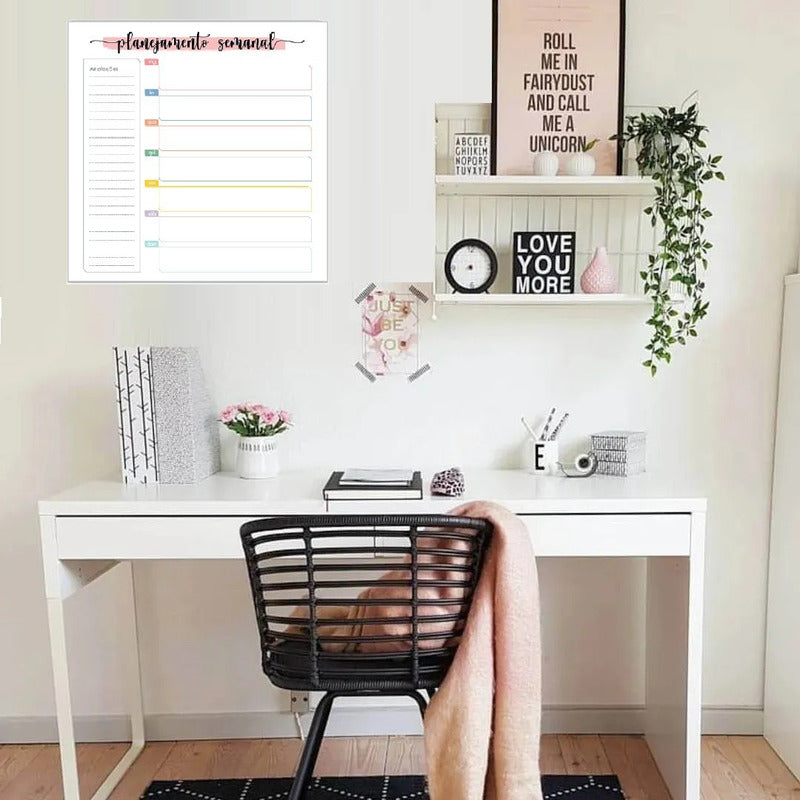 Quadro Lousa Magnética Planner Imã Planejamento Porta Recado