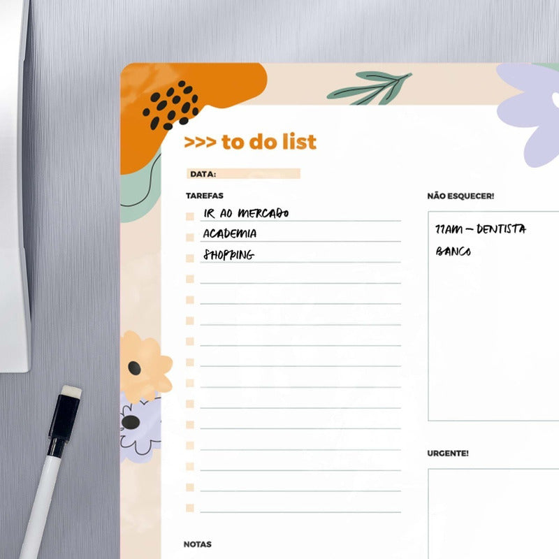 Planner Planejamento Ímã Para Geladeira Imantado Com Caneta