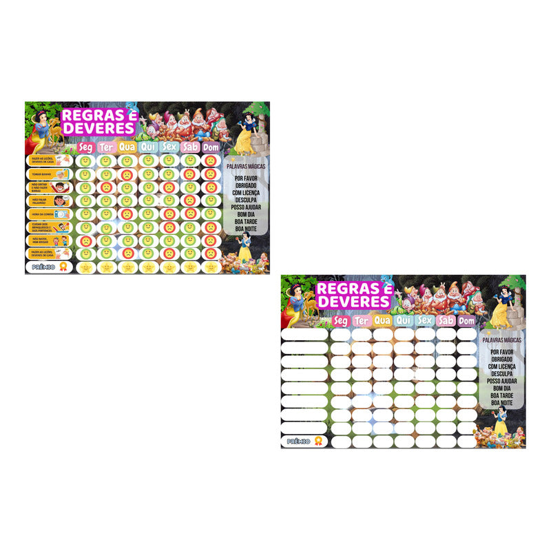 Quadro De Incentivo Infantil Branca De Neve