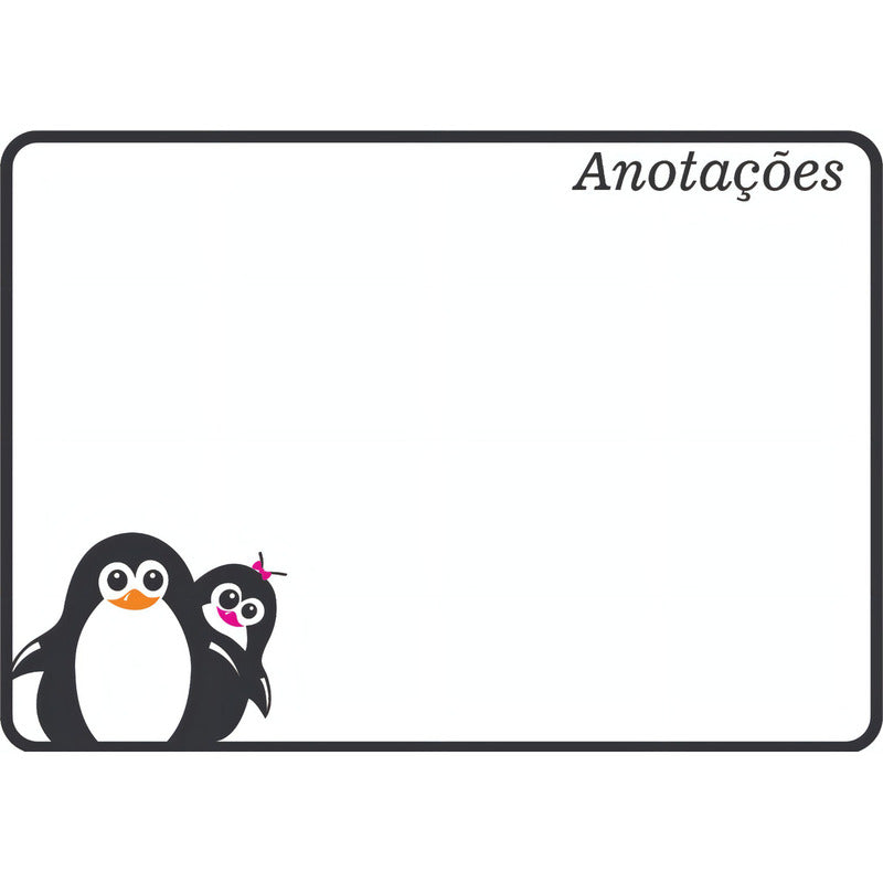 Lousa Magnética Geladeira A4 Pg01 Cor Branco Pinguim