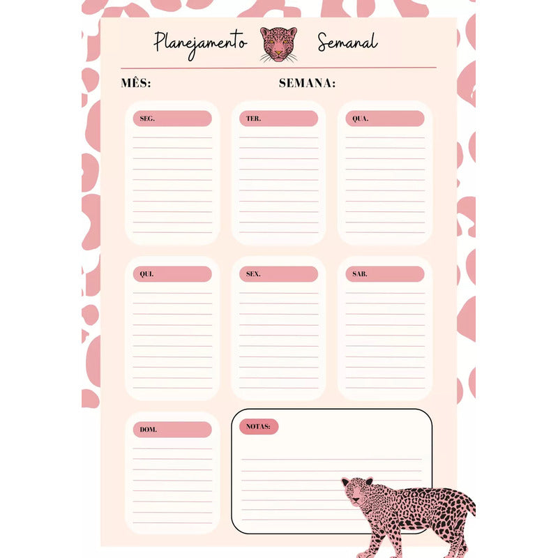 Quadro De Rotinas Diárias E Tarefas Tema Onça