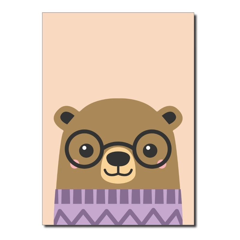 Quadrinhos Decorativos Quarto Do Bebê Animais Cores 6 Peças