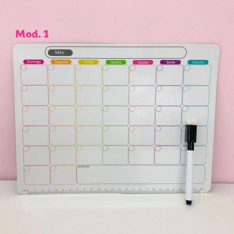 Kit 5 Lousa Magnética Planner Imã Geladeira Porta Recados