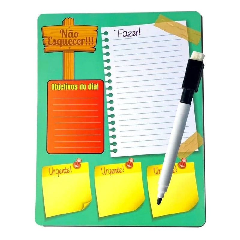 Ímã De Geladeira Porta Recados Planner Anotações Recados