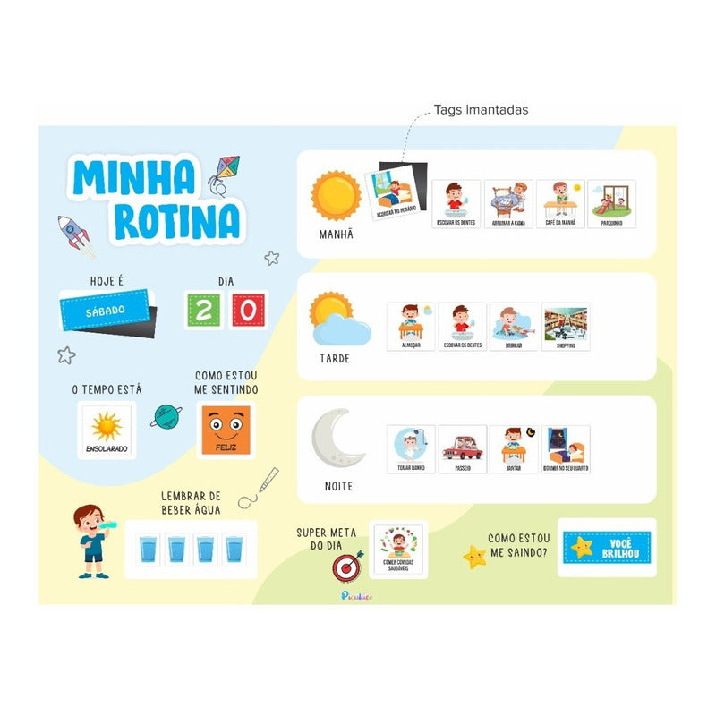 Quadro Educativo Infantil - Minha Rotina