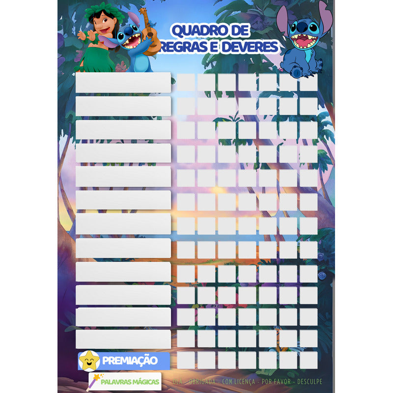 Quadro De Tarefas Infantil (30x40) Meninas - Variados