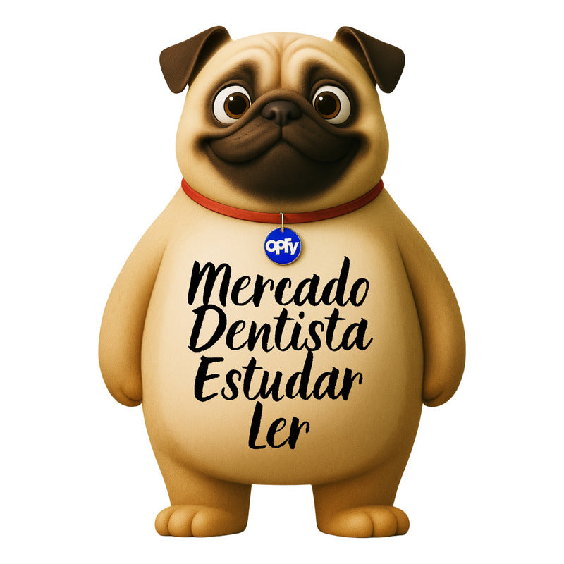 Ímã De Geladeira Pug Grande (40x28) - Lousa Magn.