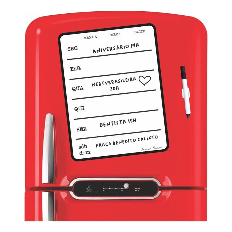 Quadro Lousa Magnetica 25x19 Semanal Geladeira Planner Dieta