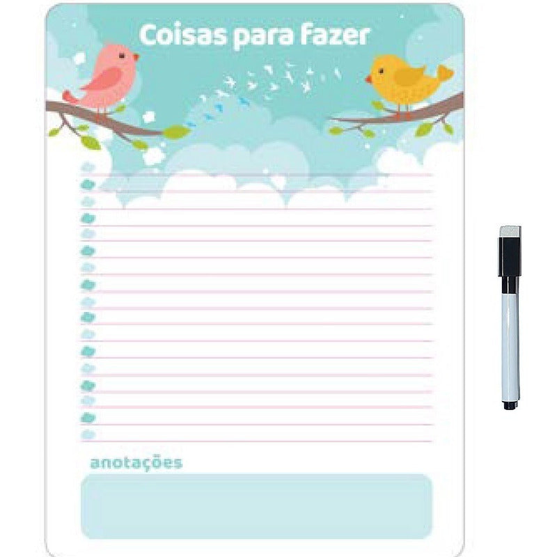 Ímã De Geladeira Porta Recados Planner Anotações Recados