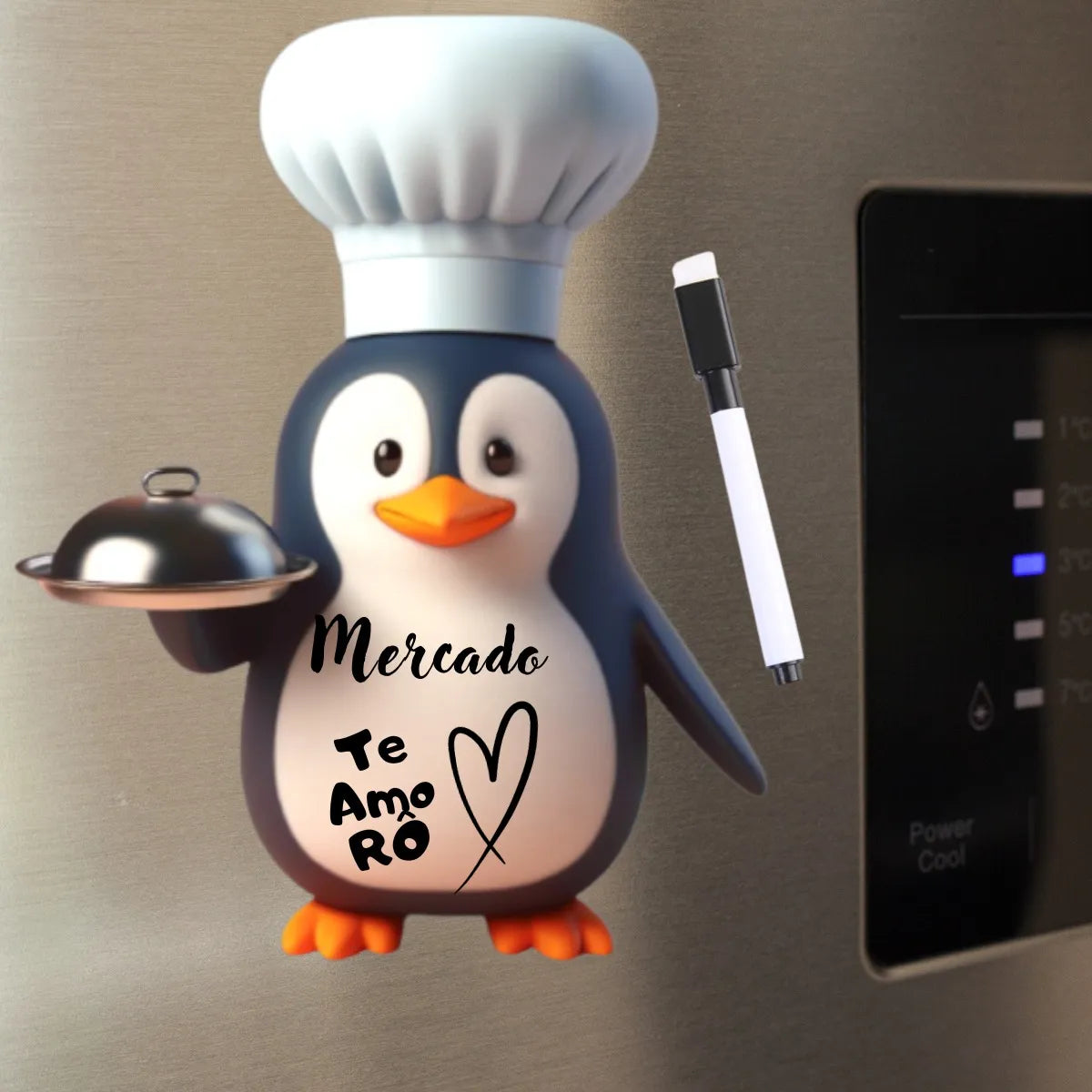 Ímã De Geladeira Pinguim Grande (40 X 28 Cm) - Lousa Magn. Cor Branco