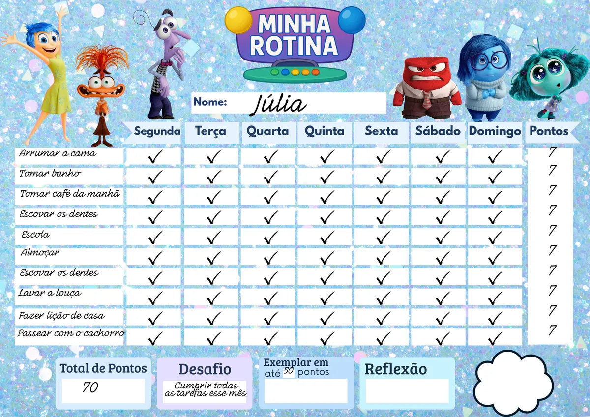 Quadro Do Incentivo Educativo Infantil Tema Divertidamente