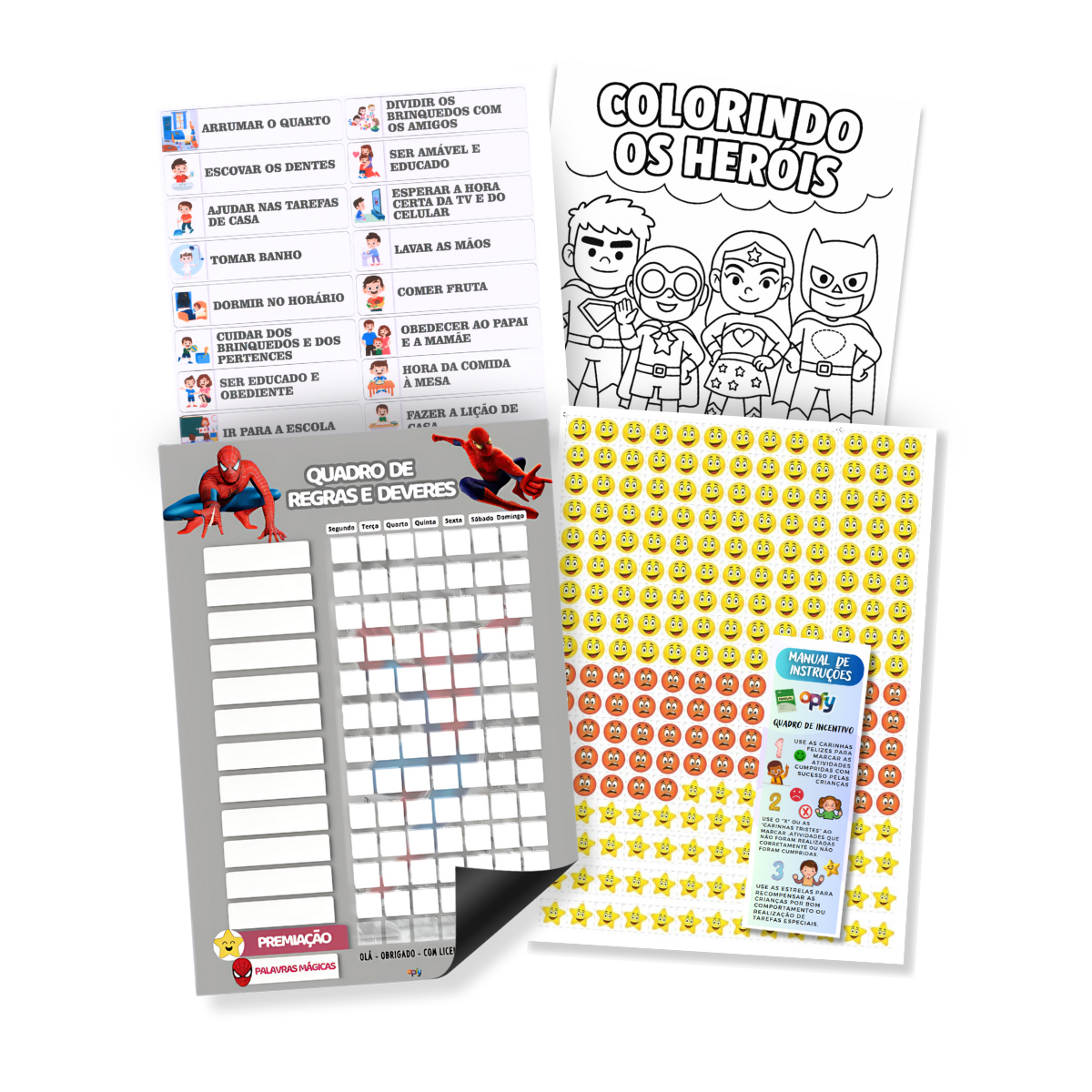 Quadro De Incentivo Infantil H. Aranha De Parede