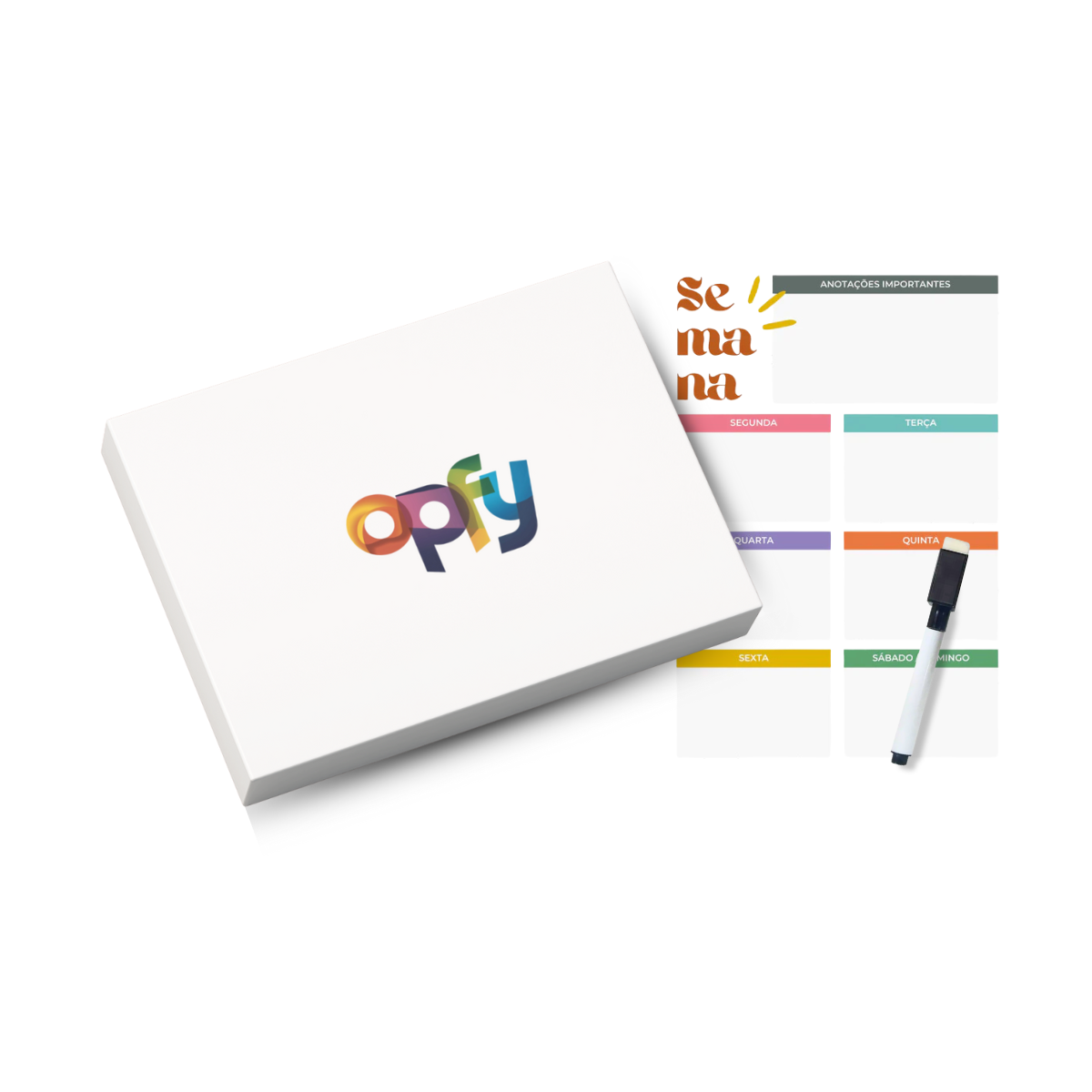 Ímã De Geladeira Porta Recados Anotações Planner Com Caneta