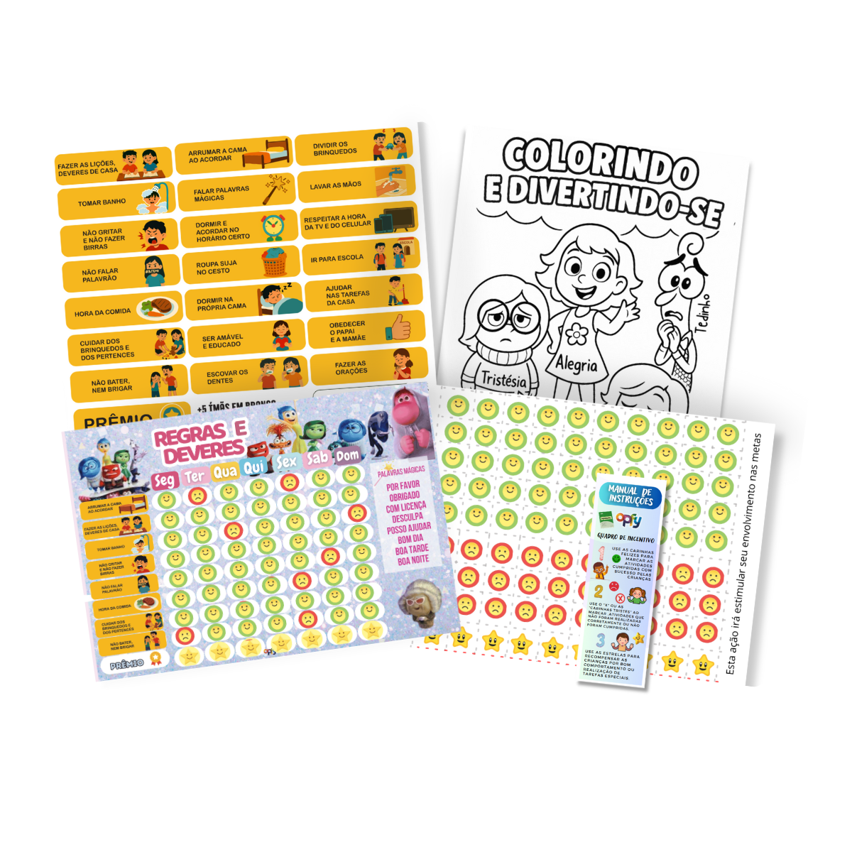 Quadro De Rotina Diária Infantil Incentivo Divertidamente