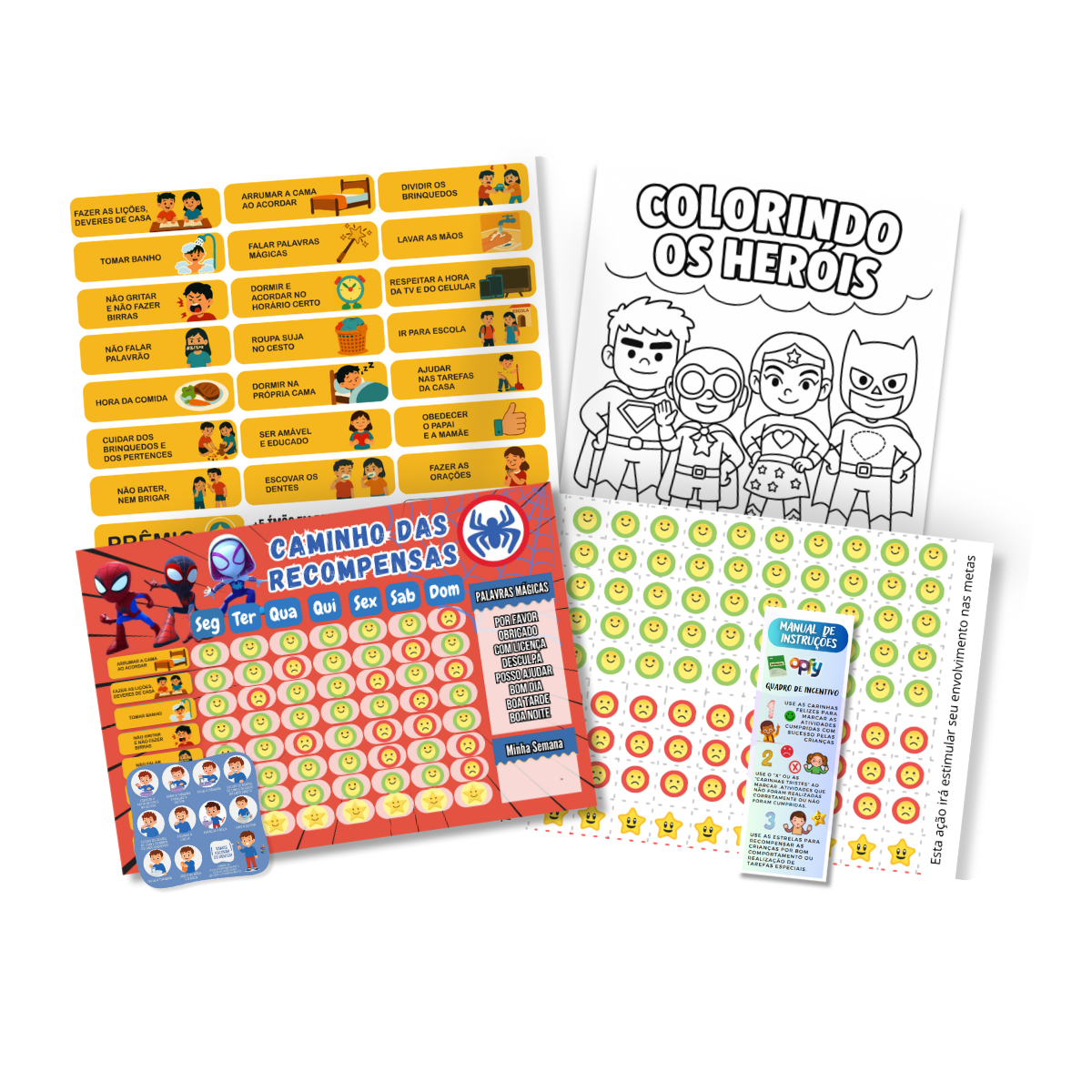 Quadro De Regras Tarefas Incentivo Imã Geladeira Herois
