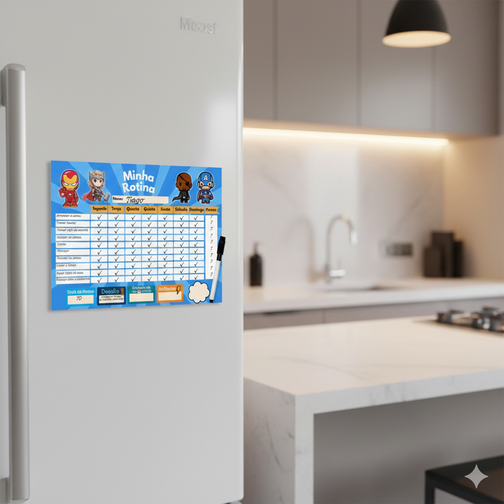 Quadro Do Incentivo Infantil - Tema Heróis Educativo Opfy