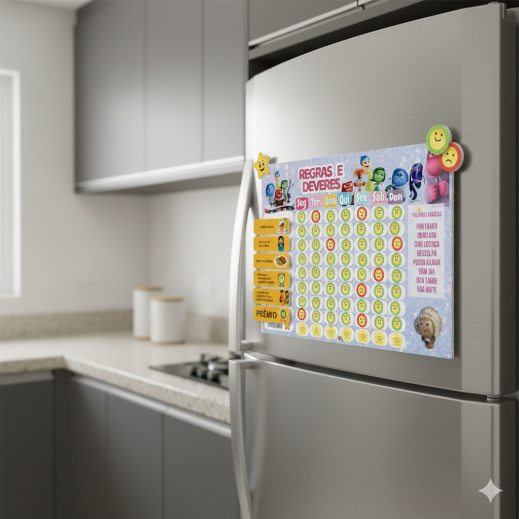 Quadro De Rotina Diária Infantil Incentivo Divertidamente