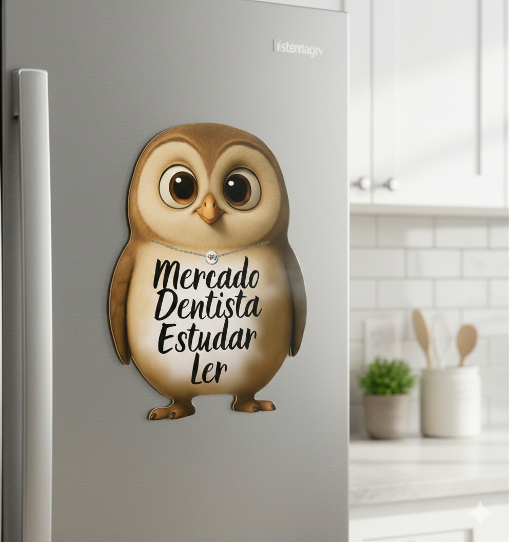 Ímã De Geladeira Coruja Grande (40x28 Cm) - Lousa Magn.