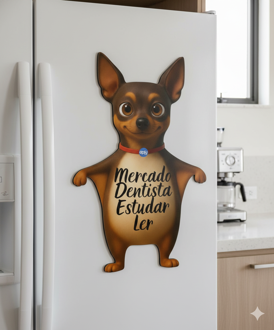 Ímã De Geladeira Pinscher Grande (40x28 Cm) - Lousa Magn.