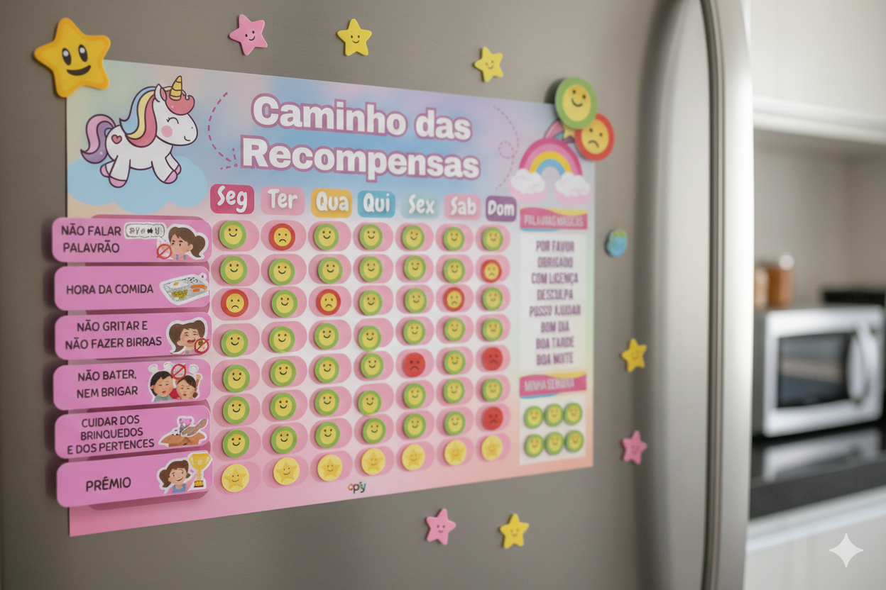 Quadro De Rotina Infantil Unicórnio Atividade Para Incentivo