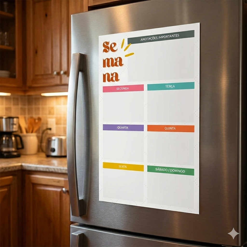 Ímã De Geladeira Porta Recados Anotações Planner Com Caneta